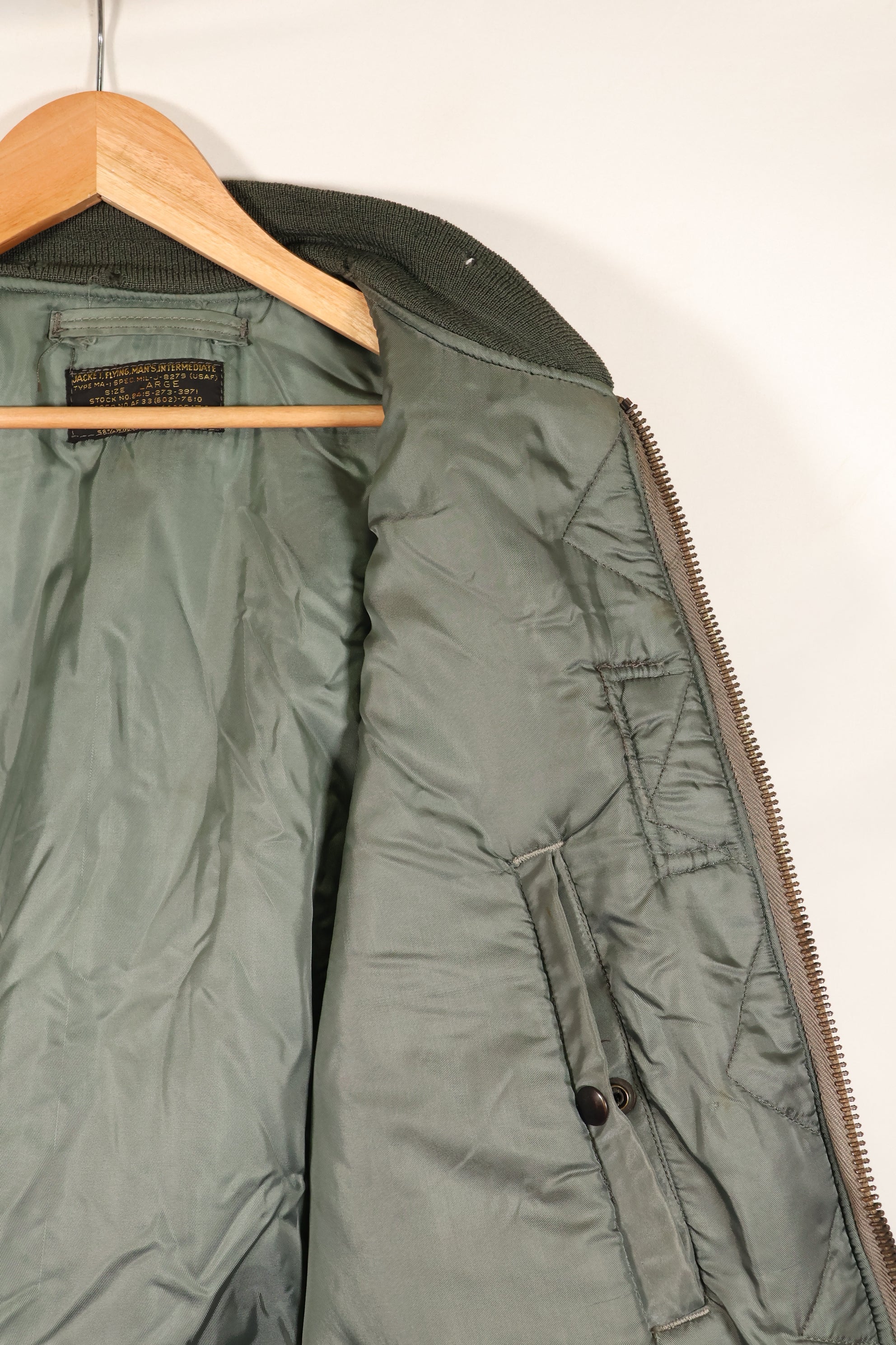 1950s LARGE U.S. Air Force Early Model MA-1 Flight Jacket, Intermediate, Used