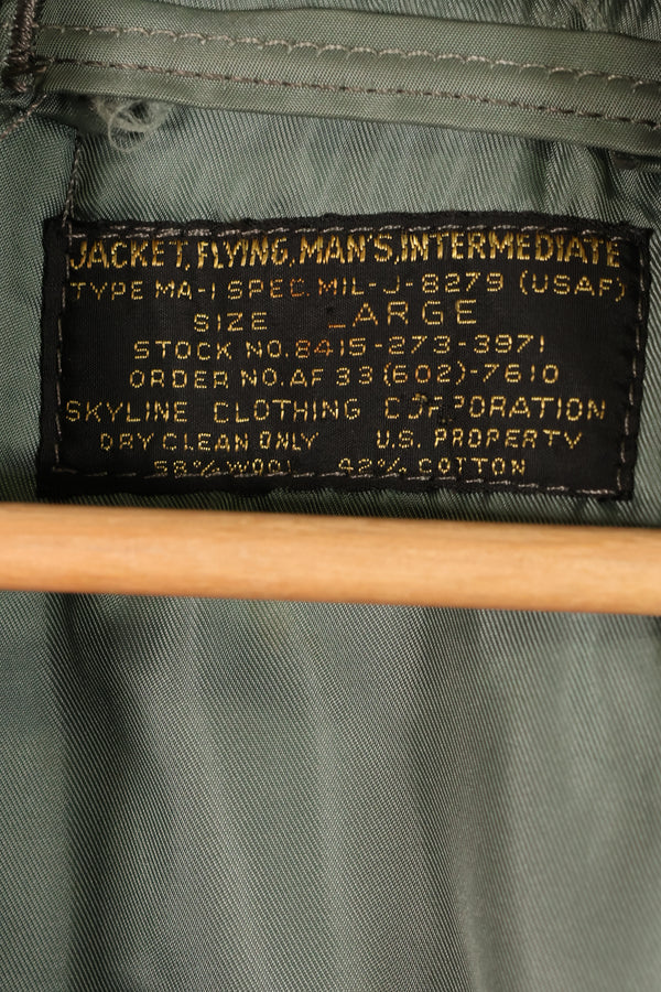 1950s LARGE U.S. Air Force Early Model MA-1 Flight Jacket, Intermediate, Used