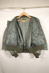1950s, estimated size 40–42, U.S. Air Force B-15D flight jacket, modified with shearling, includes patches, used