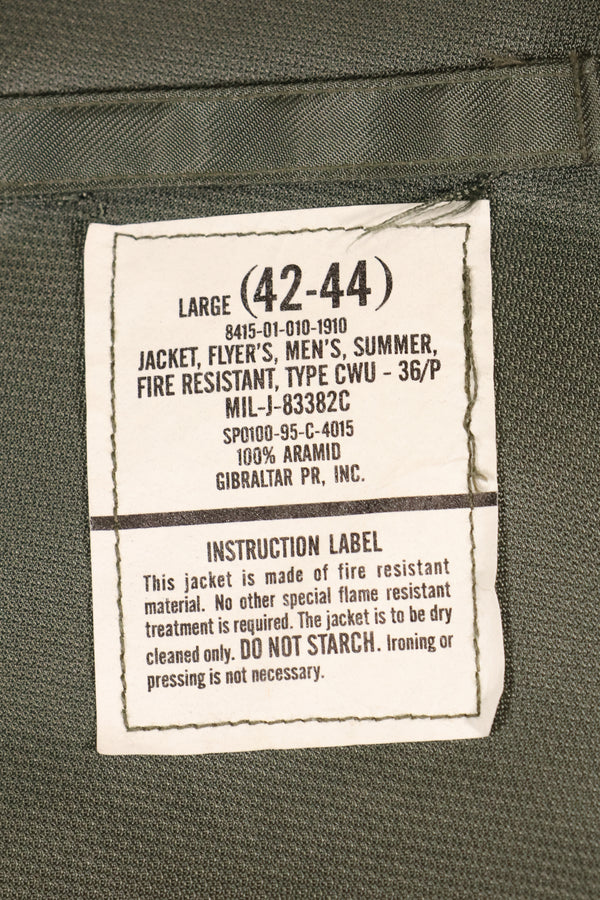 1995 Contract, LARGE (42-44), U.S. Military, CWU-36P, Flight Jacket, Light Zone, Used