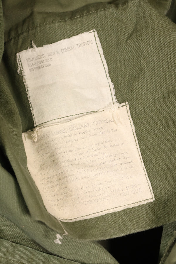 1963 Contract—Presumed M-S 1st Model Jungle Fatigue Pants—Faded—Used