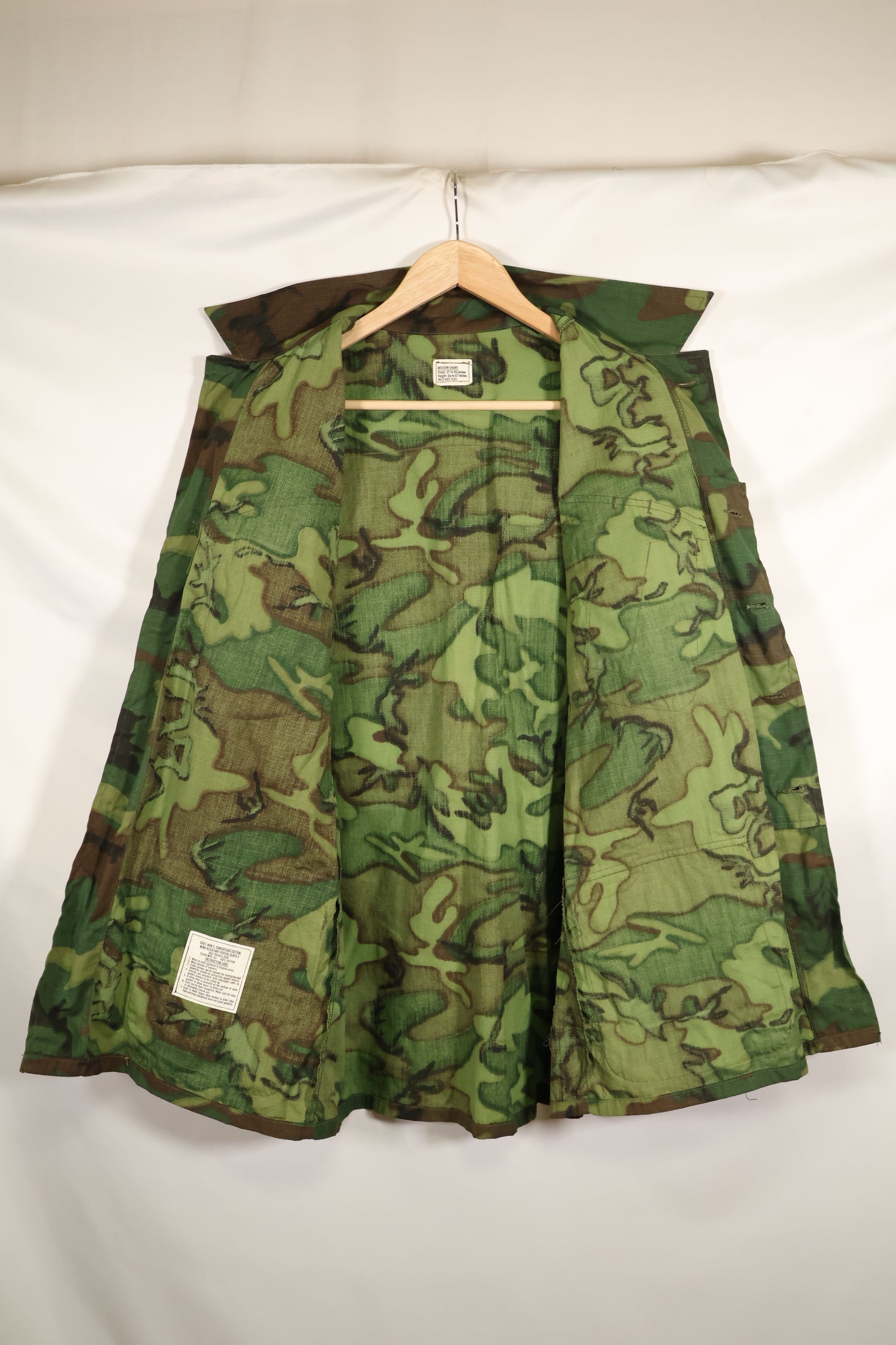 1968 Contract Deadstock M-S ERDL Green Leaf Camouflage Jungle Fatigue Jacket
