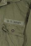 Real U.S. Army OG-107 PX utility shirt made by Poplin, used, patch retrofitted.