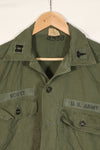 Real U.S. Army OG-107 PX utility shirt made by Poplin, used, patch retrofitted.