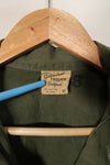 Real U.S. Army OG-107 PX utility shirt made by Poplin, used, patch retrofitted.