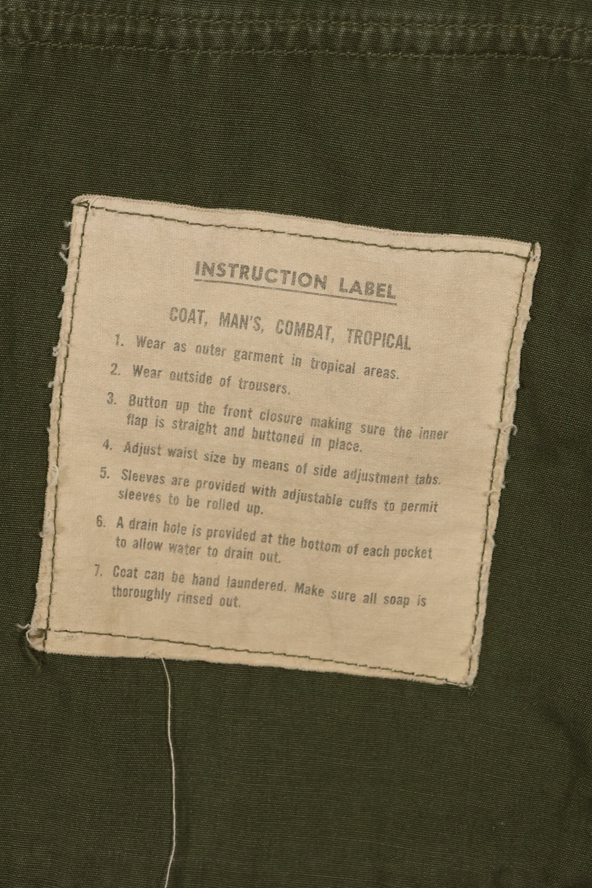 1963 Contract S-R 1st Model Jungle Fatigue Jacket Used Film Company Release