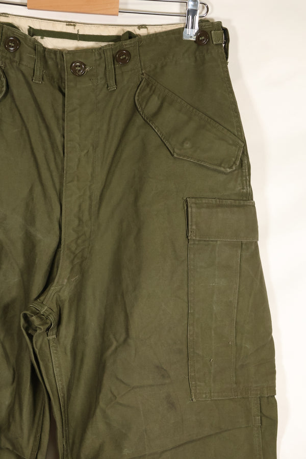 1951 Contract S-R M51 Cotton Field Pants with suspenders, used.