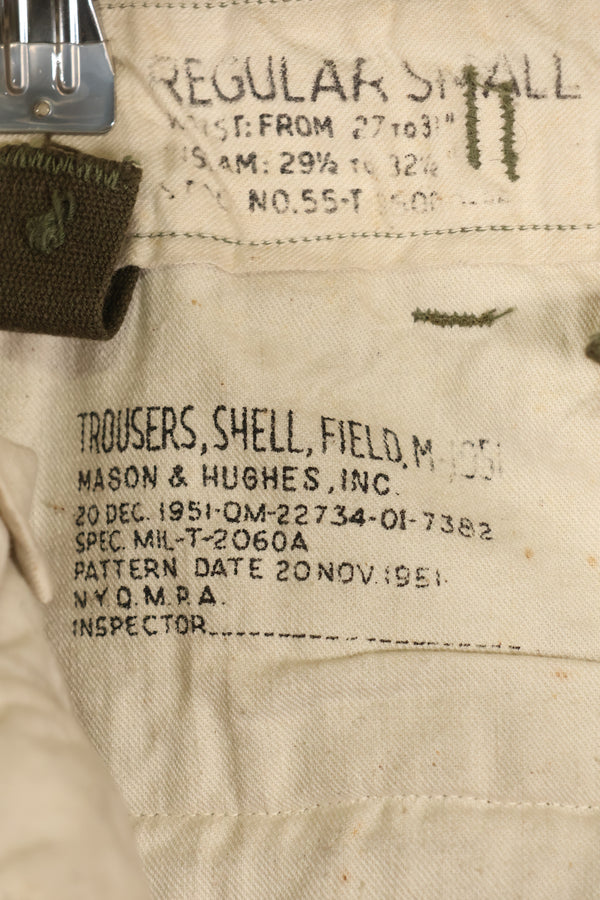 1951 Contract S-R M51 Cotton Field Pants with suspenders, used.