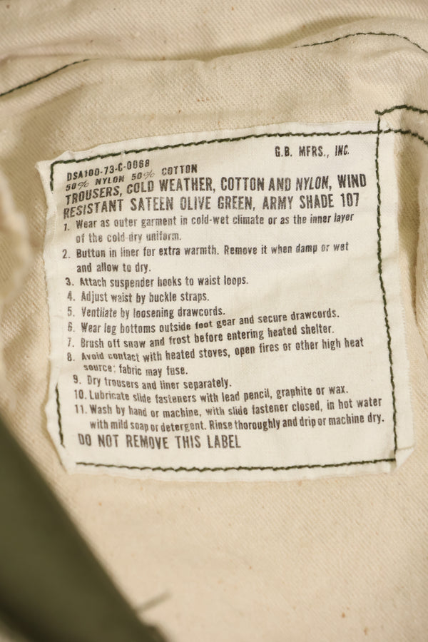 1973 U.S. Army M65 Cotton Field Pants M-R Used