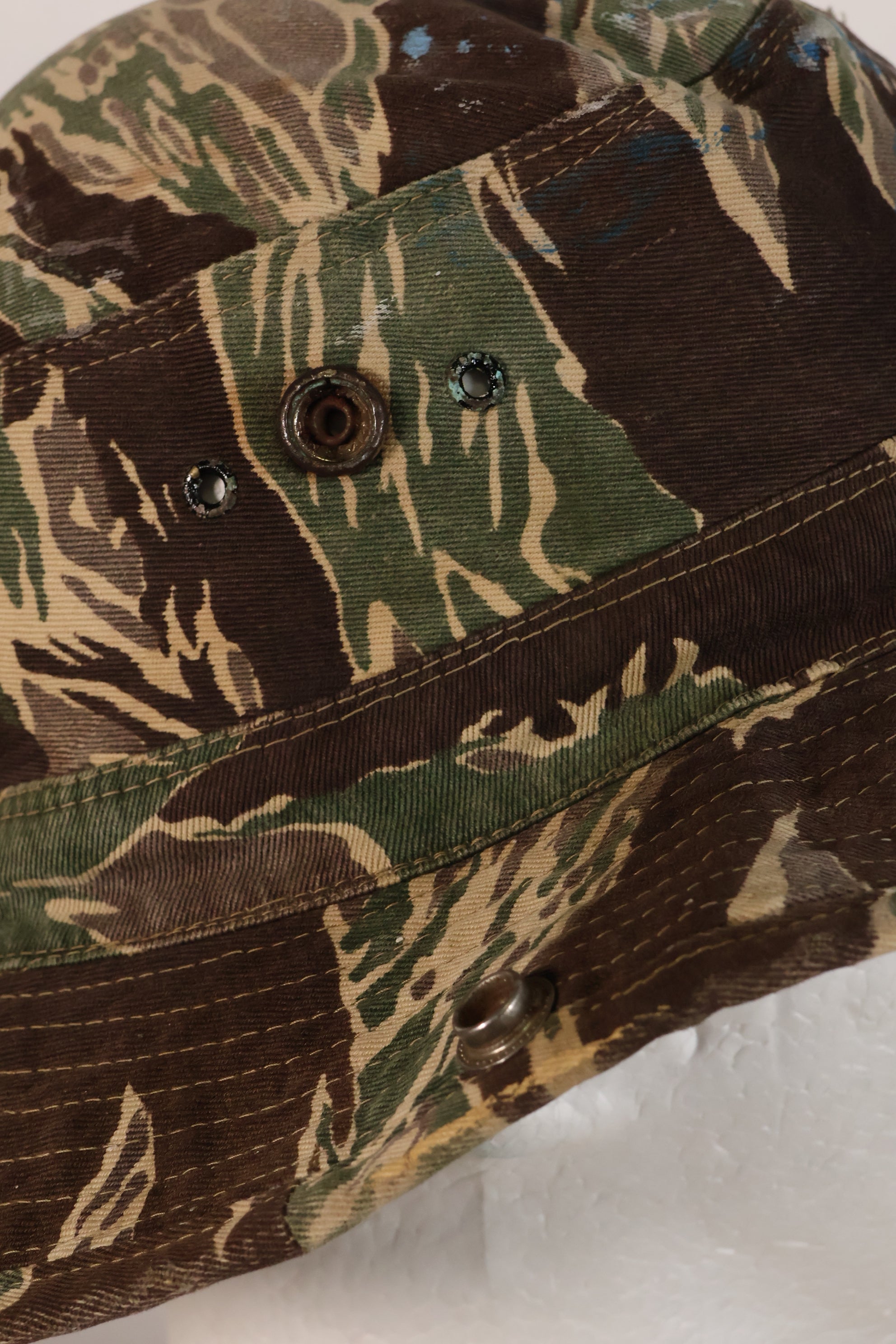 1960's Okinawa Tiger Pattern, Tiger Stripe, Boonie, Used with alterations