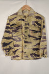 Real Gold Tiger Stripe Shirt Asian Cut A-L Faded Used