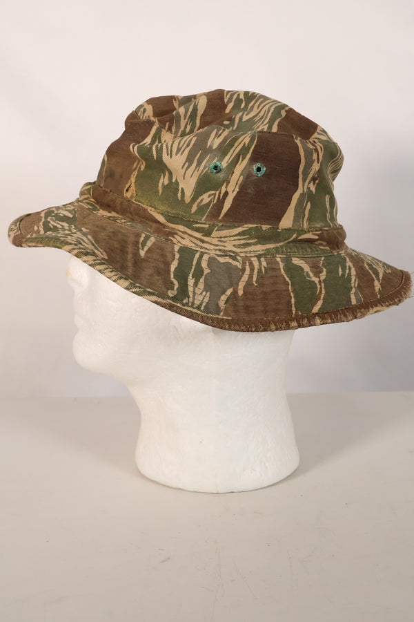 1960s CISO Cut Modified Okinawa Tiger Pattern Tiger Stripe Booney Hat Used