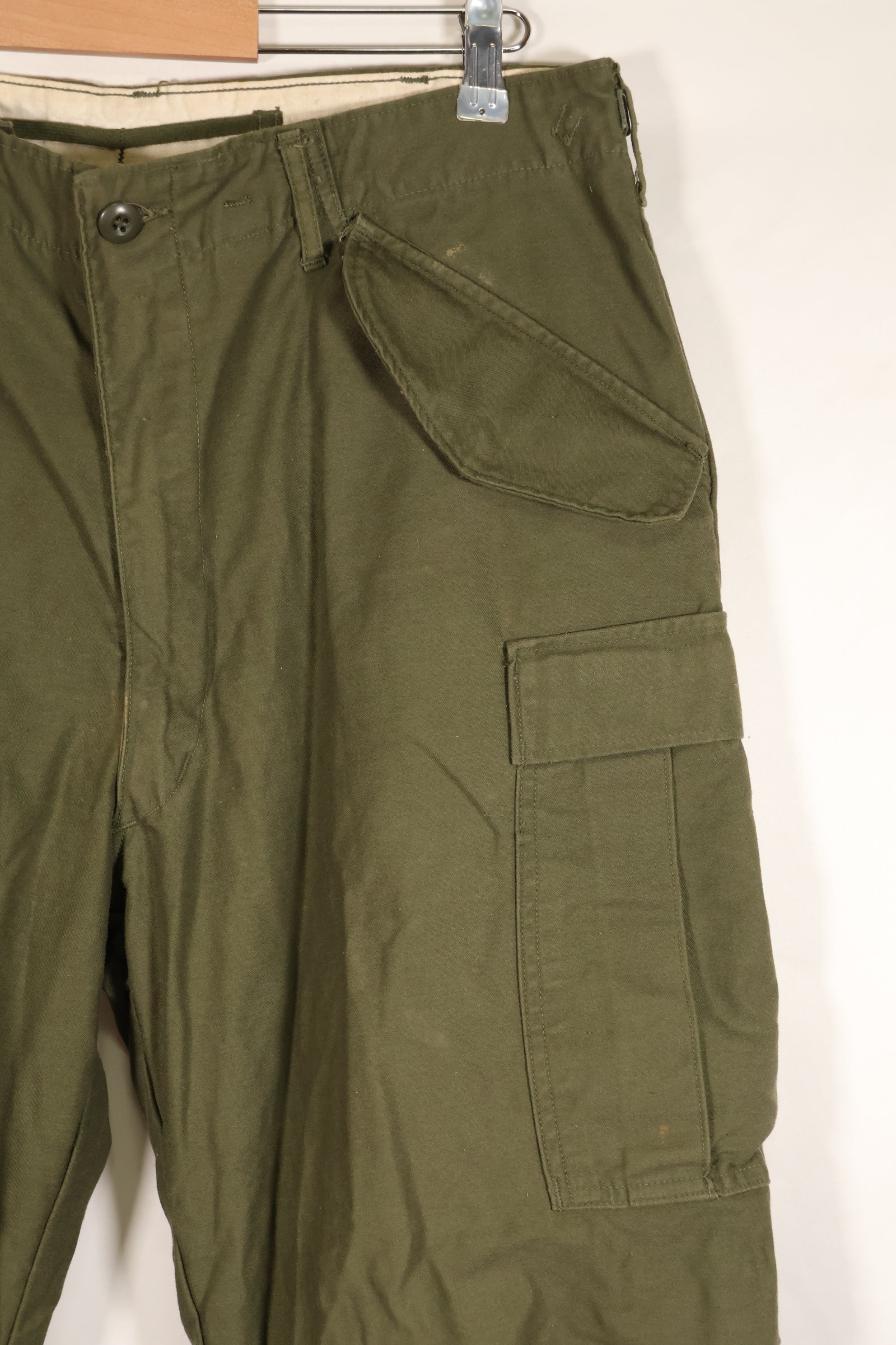1967 Contract, M-R, Early Production, U.S. Military, M65 Field Pants, Cargo Pants, Hem Altered, Used