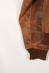 1940s size 40 US Army Air Corps USAAF A-2 flight jacket with squadron patch, used.