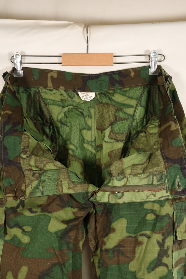 1969 Contract L-S Ripstop Fabric ERDL Camo Green Leaf Jungle Fatigue Pants (Used)