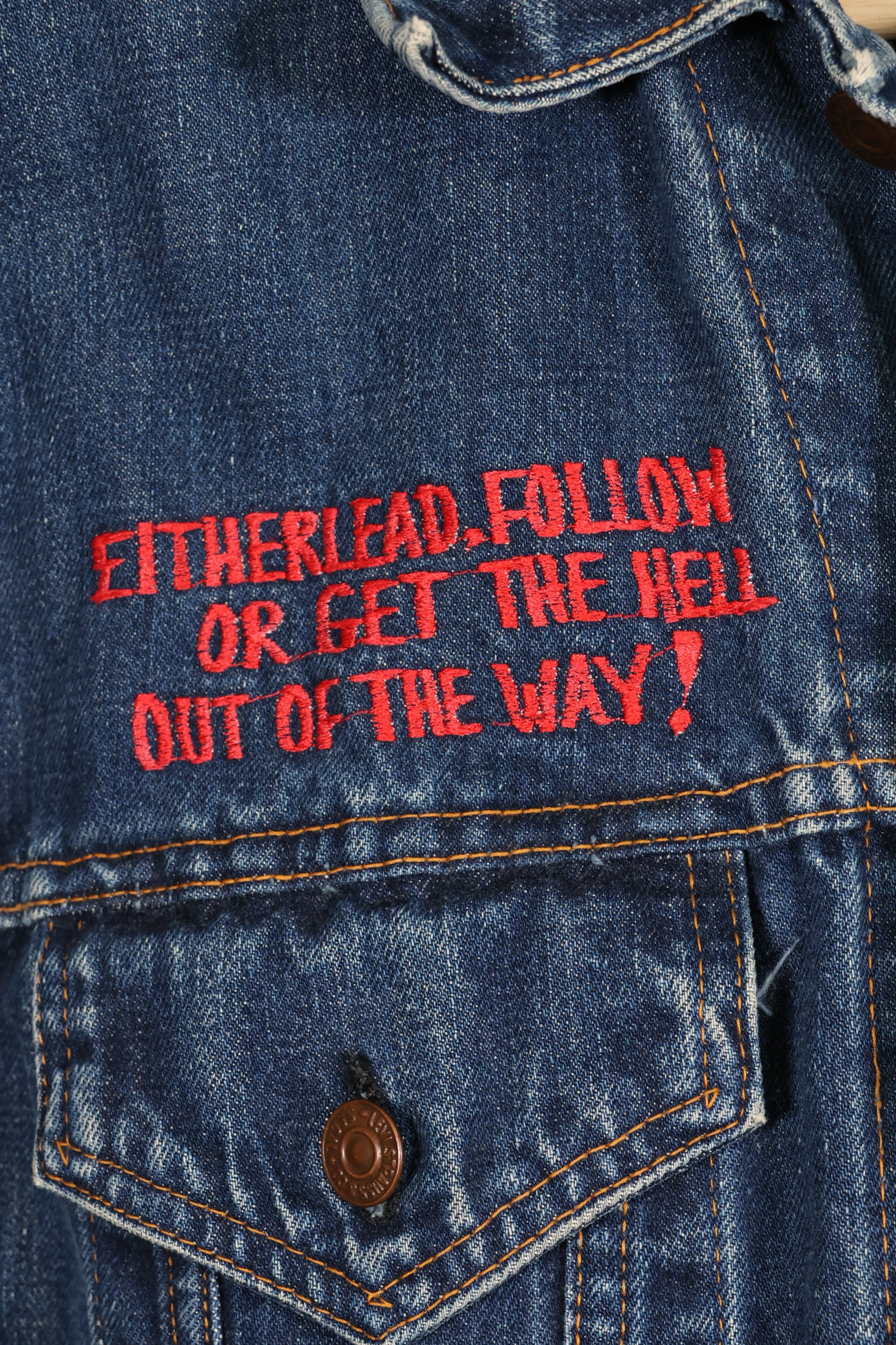 Late 1970s, U.S. Air Force The 12th Commandment Tour Jacket, Levis 70505 Big E, Used