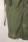 Real 2nd Model Jungle Fatigue Pants with leg ties, large size, stained, used.