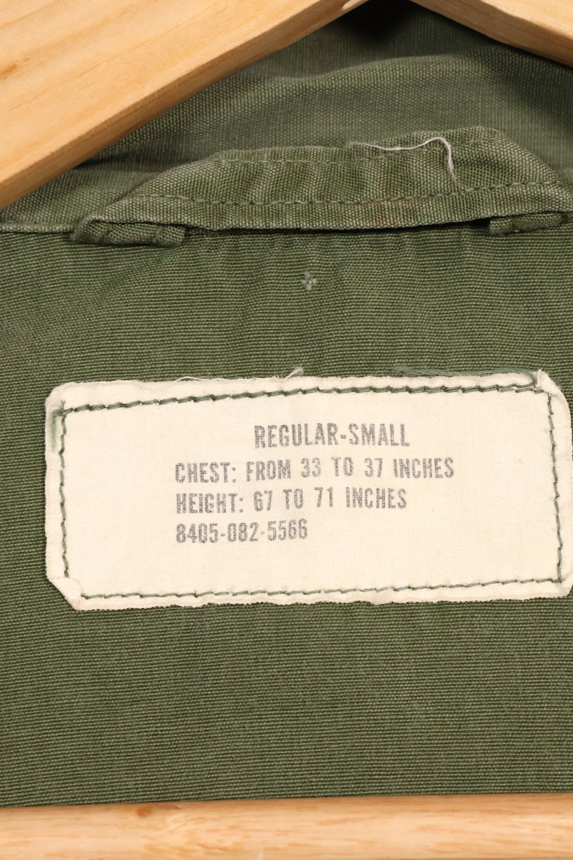 Estimated circa 1965 S-R 2nd Model Jungle Fatigue Jacket, used with holes.