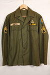 1962 Contract Green Beret OG-107 Utility Shirt, patch first attached, used.