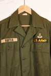 1962 Contract Green Beret OG-107 Utility Shirt, patch first attached, used.