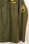 1962 Contract Green Beret OG-107 Utility Shirt, patch first attached, used.