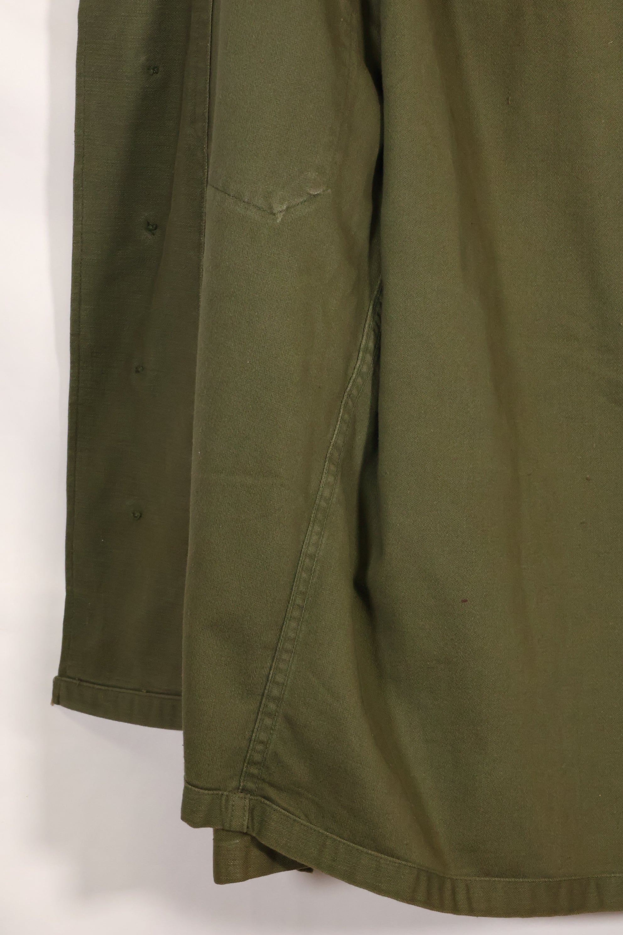 1962 Contract Green Beret OG-107 Utility Shirt, patch first attached, used.