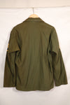 1962 Contract Green Beret OG-107 Utility Shirt, patch first attached, used.