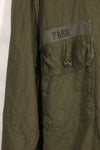 1960s-70s OG-107 utility shirt, Army paratrooper, patch first attached, used.