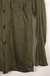 1960s-70s OG-107 utility shirt, Army paratrooper, patch first attached, used.