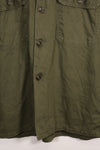 1960s-70s OG-107 utility shirt, Army paratrooper, patch first attached, used.