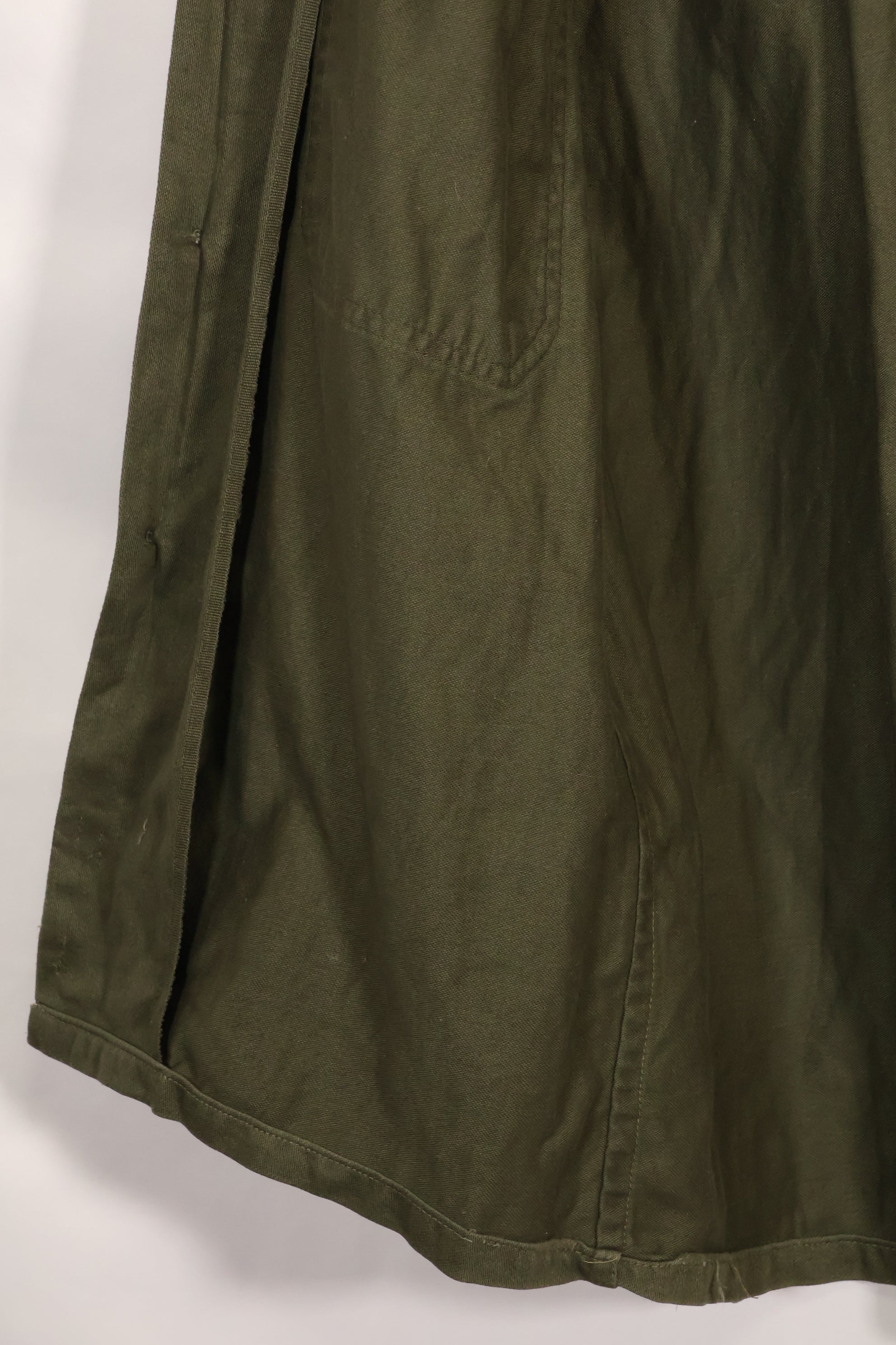 1960s-70s OG-107 utility shirt, Army paratrooper, patch first attached, used.