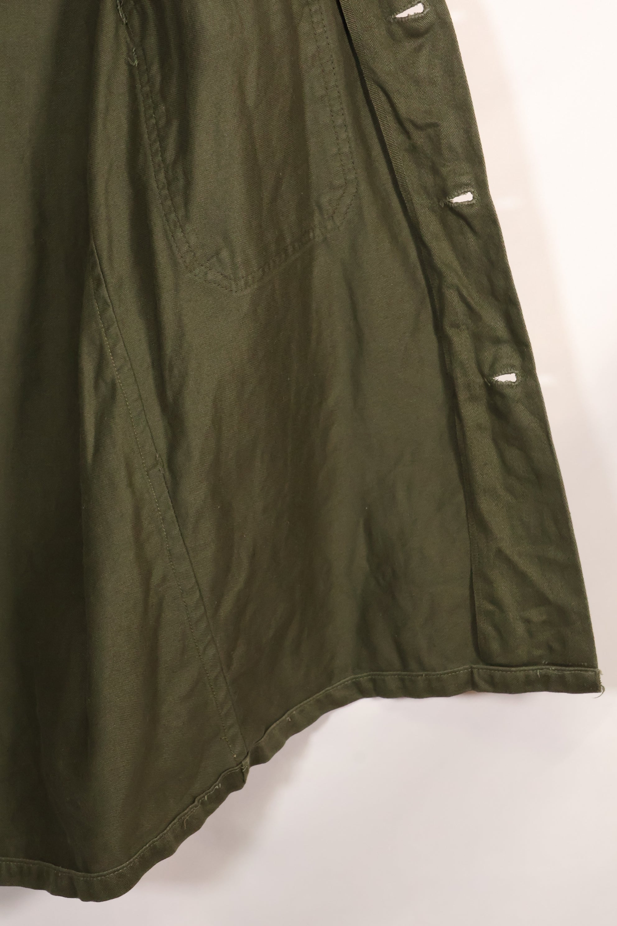 1960s-70s OG-107 utility shirt, Army paratrooper, patch first attached, used.