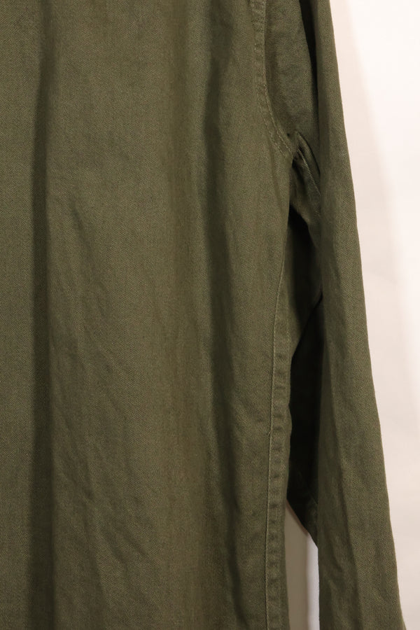 1960s-70s OG-107 utility shirt, Army paratrooper, patch first attached, used.