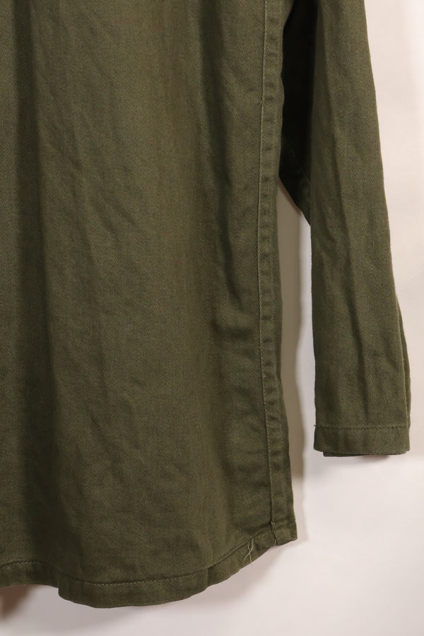 1960s-70s OG-107 utility shirt, Army paratrooper, patch first attached, used.