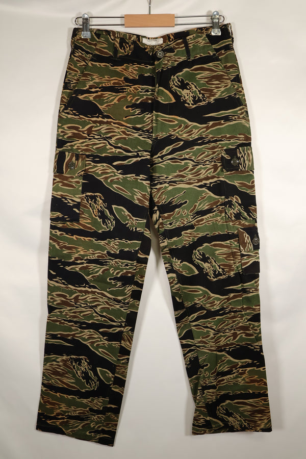 Mid-1960s Deadstock Early Gold Tiger Stripe Pants Size S-R US Cut