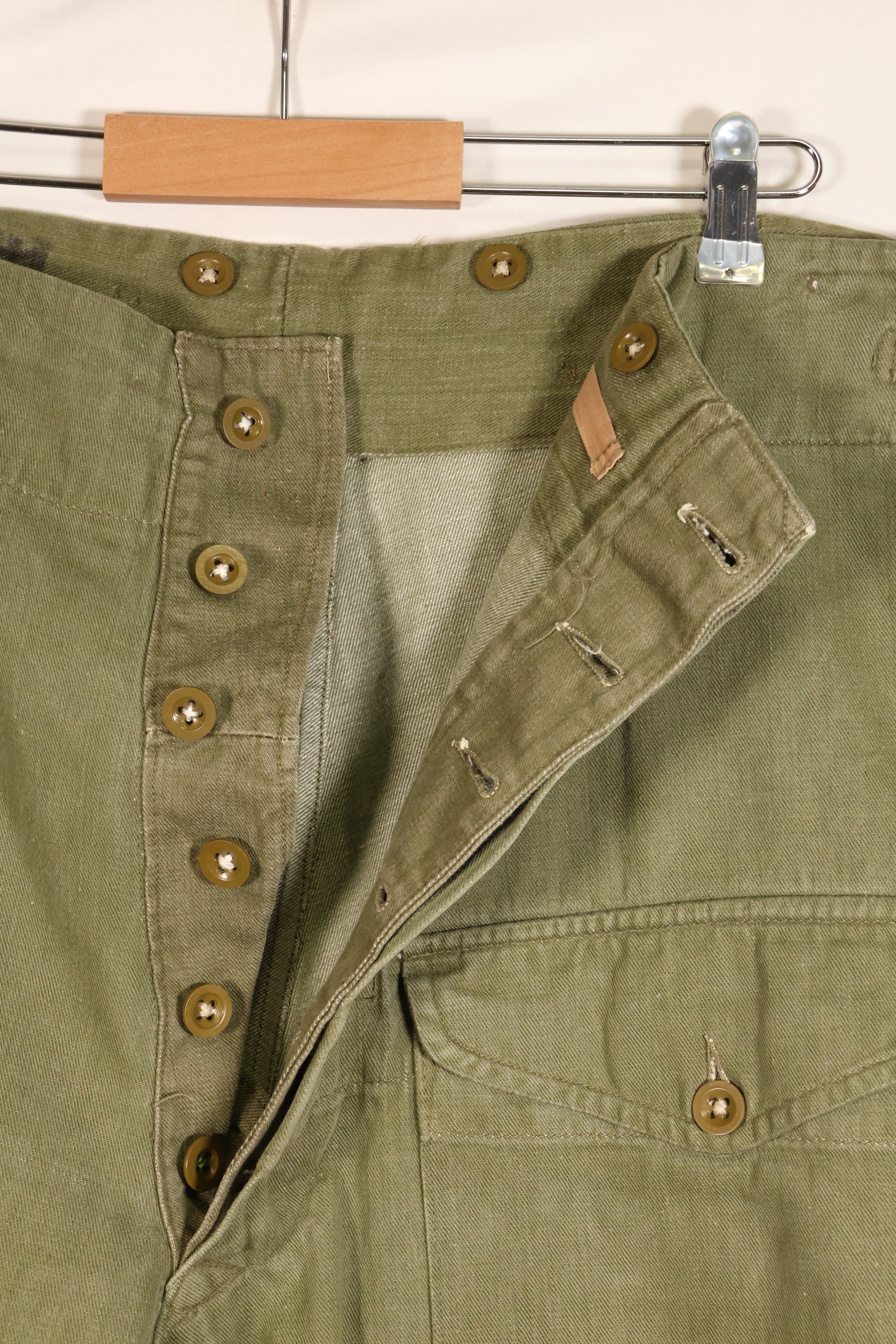 1950s, Size No. 6, British Army Battle Dress Denim Pants, Used