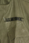Circa 1967 L-S USAF Air Police 3rd Model Jungle Fatigue Jacket Short Sleeve Custom Used