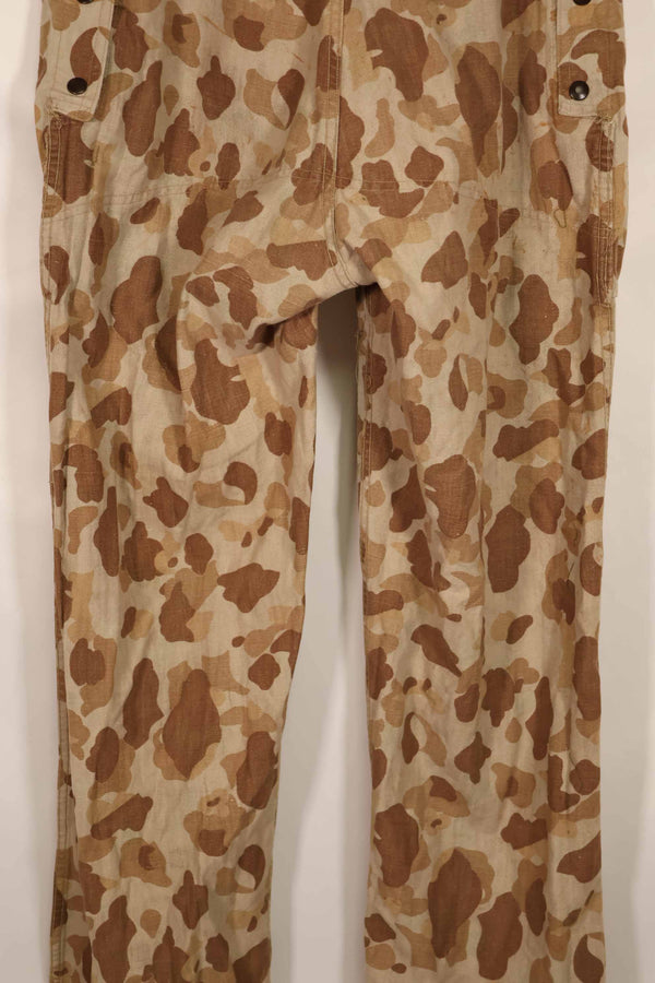 Real 1940s WWII U.S. Marine Corps P44 grogskin camouflage pants, used.