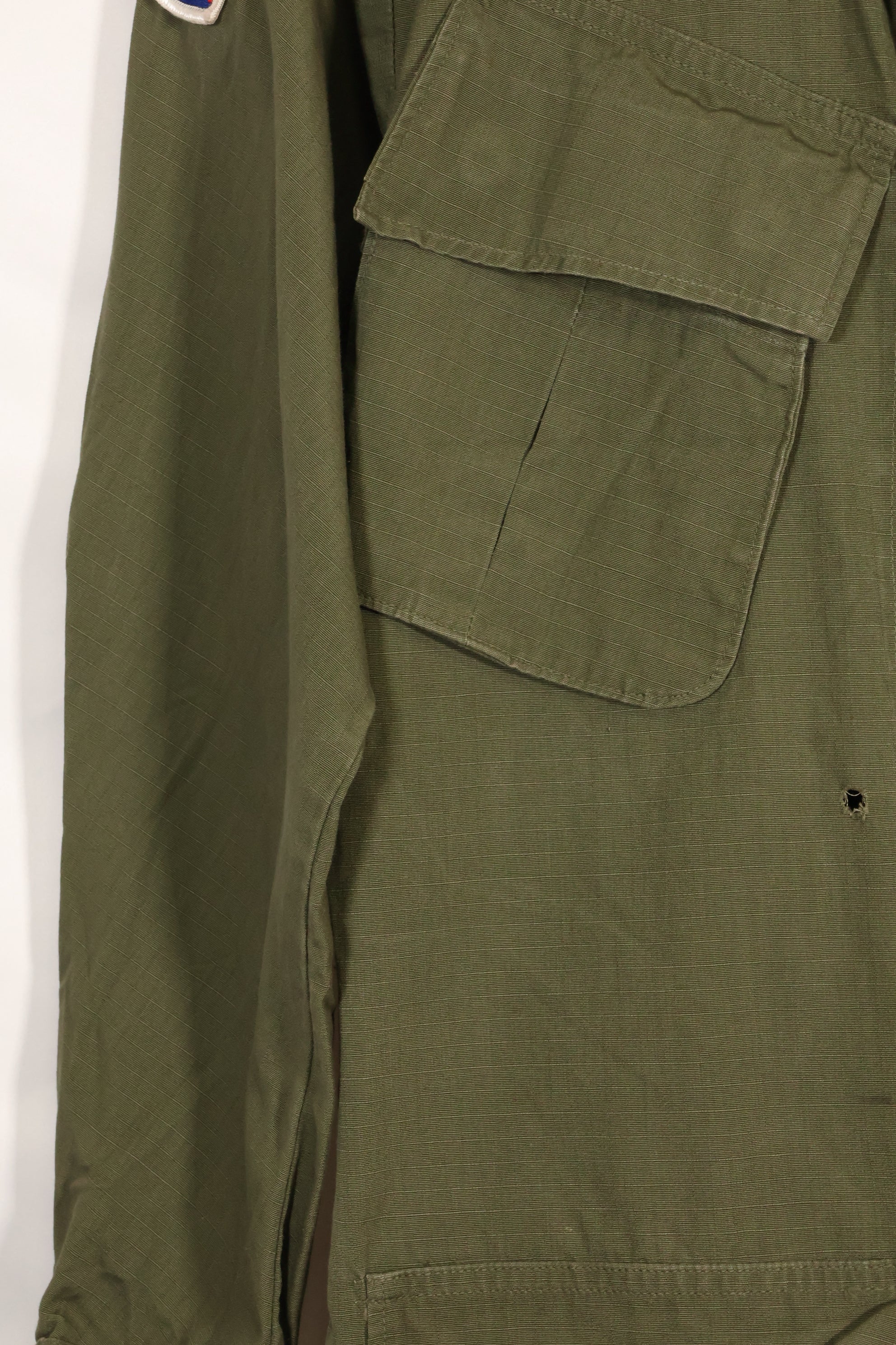 1969 Contract X-S-R 4th Model Jungle Fatigue Jacket 173rd Airborne Brigade, patch available, used.