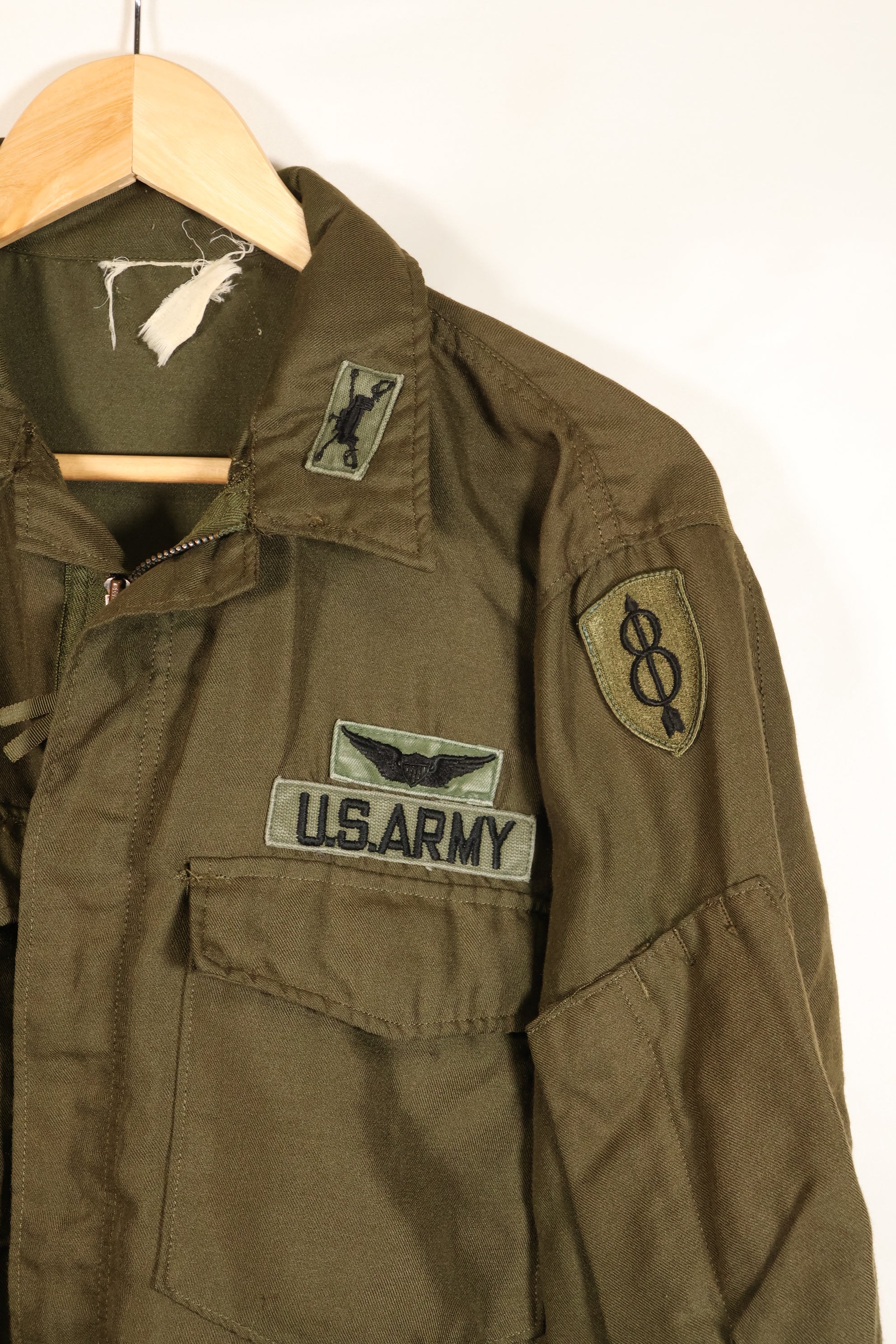 1971 Contract, M-L, U.S. Army, NOMEX Flame-Retardant Jacket for Pilots, with Patches, Used