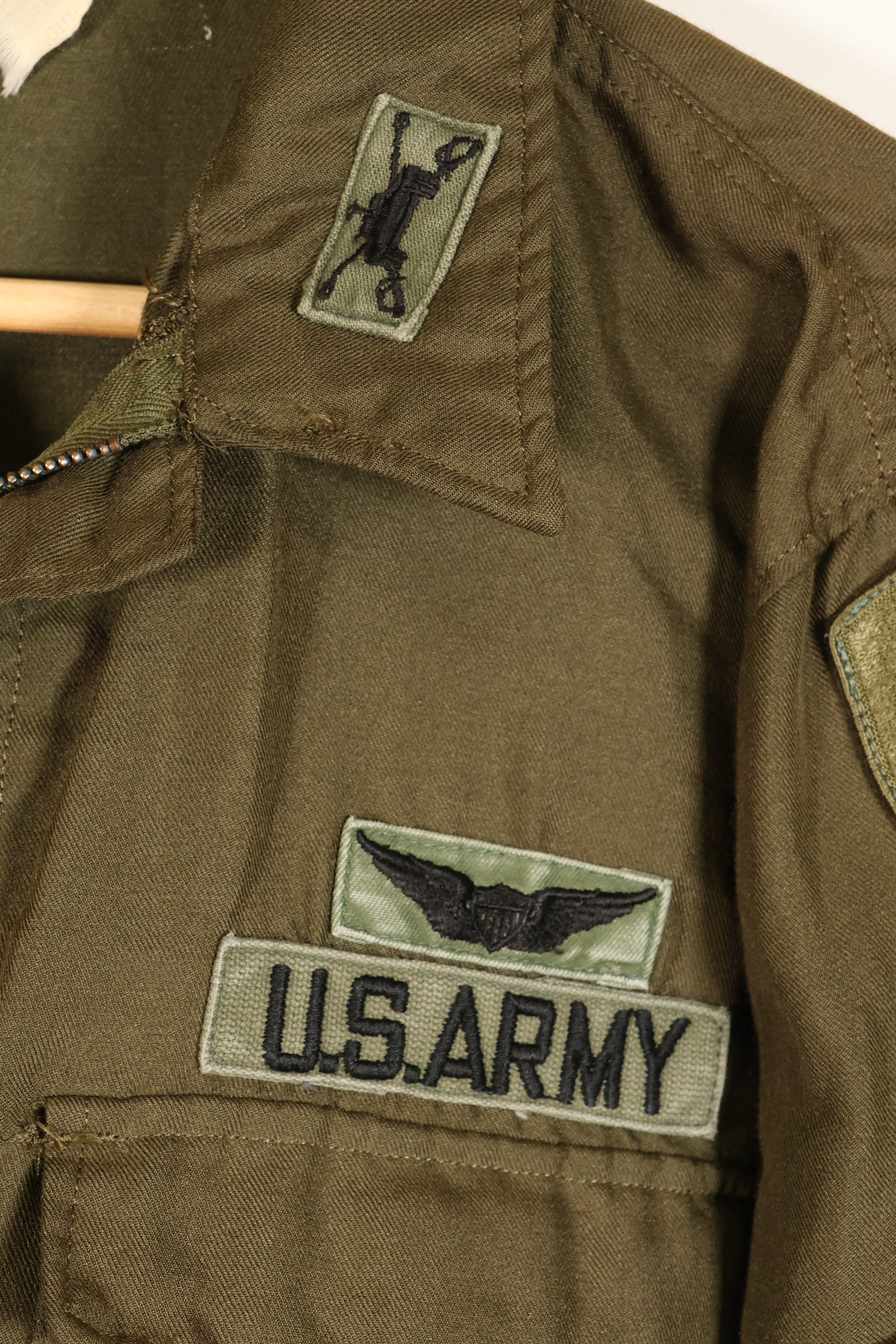 1971 Contract, M-L, U.S. Army, NOMEX Flame-Retardant Jacket for Pilots, with Patches, Used