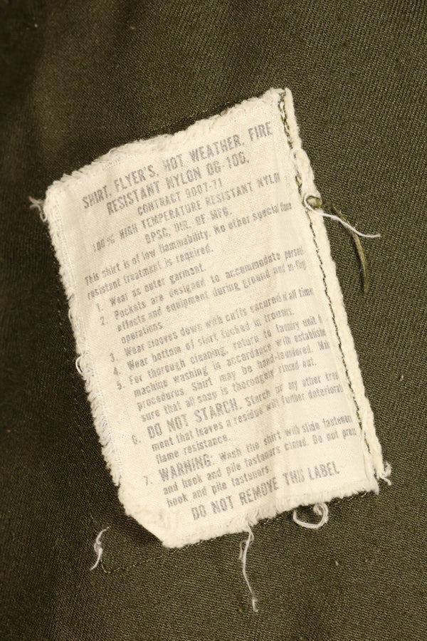 1971 Contract, M-L, U.S. Army, NOMEX Flame-Retardant Jacket for Pilots, with Patches, Used