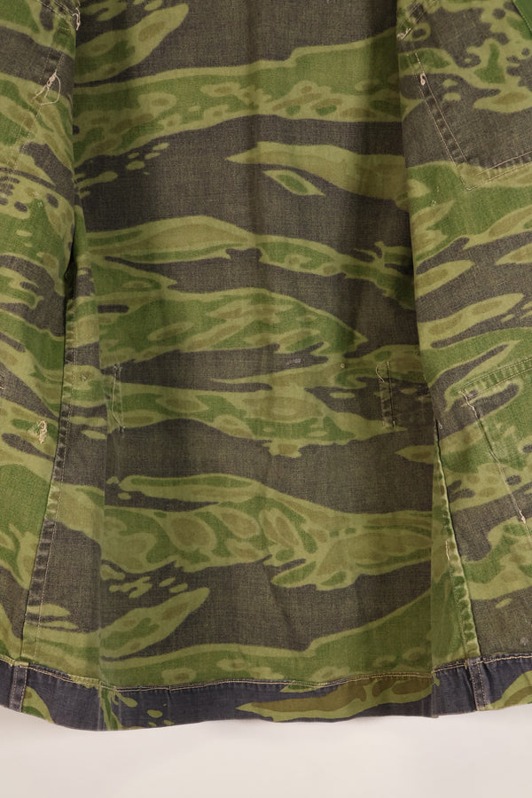 Authentic Fabric, Postwar Sewn, South Vietnamese Marine Corps (VNMC), 5th Pattern, Tiger Stripe Shirt, Used