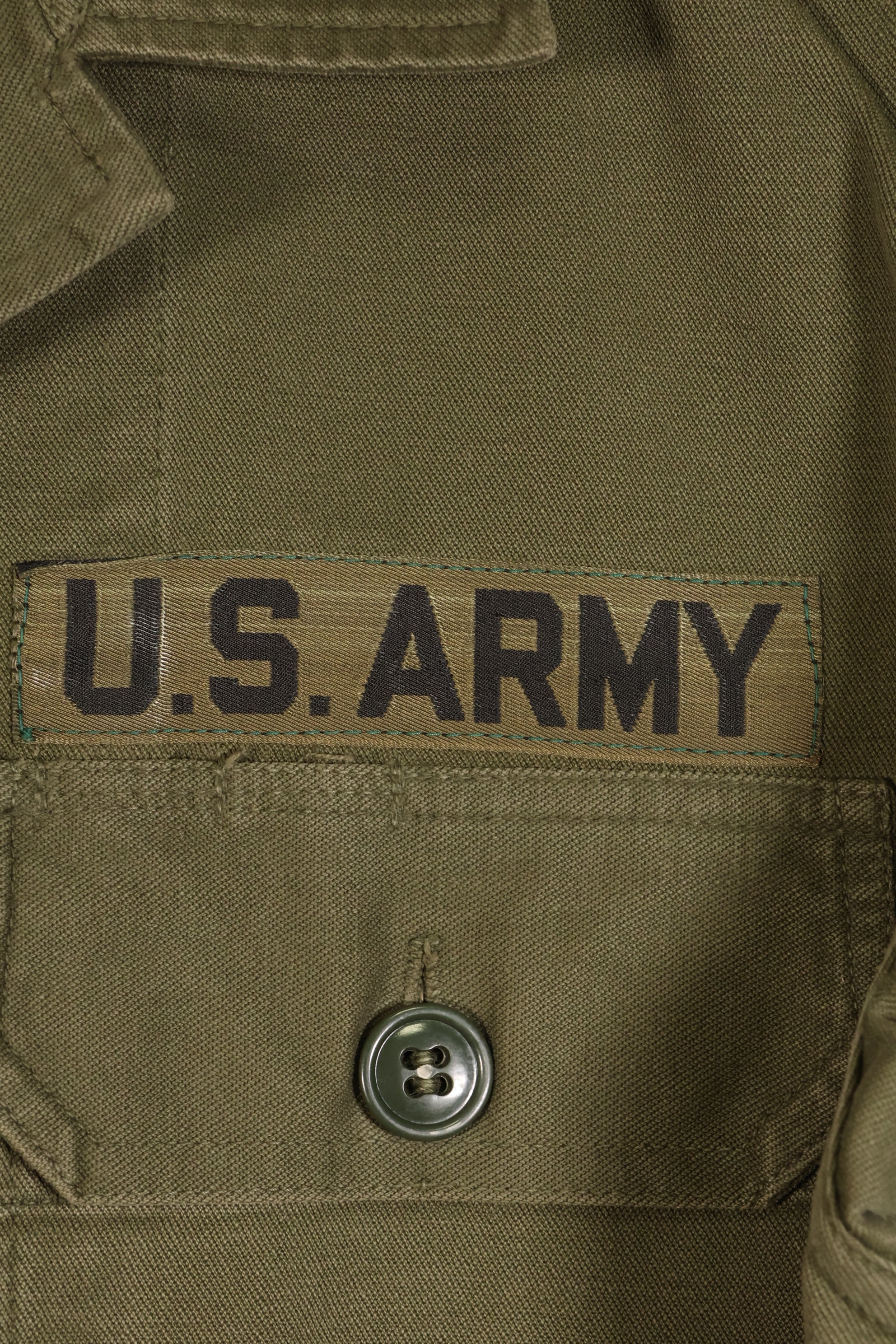 Estimated late 1960s; Made in Japan; Taylor brand; OG-107 Utility Shirt; Yokota Air Base; Used