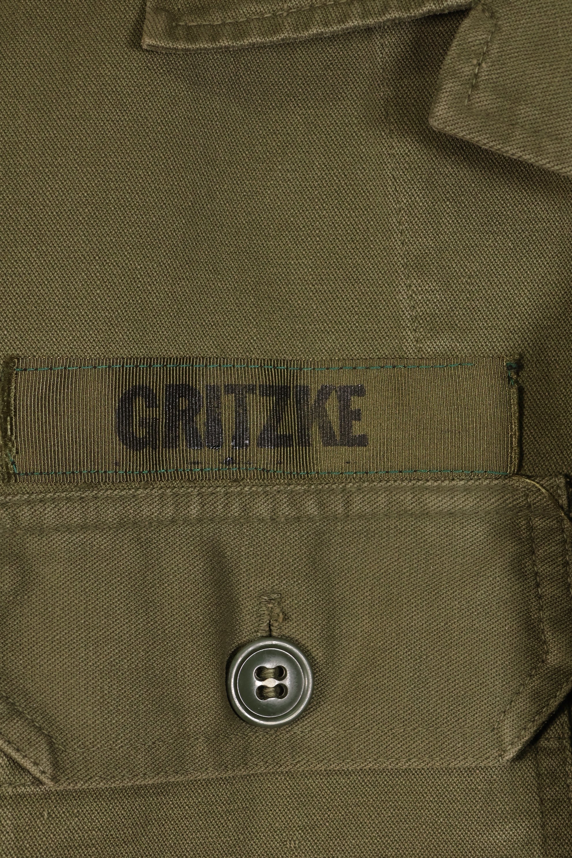 Estimated late 1960s; Made in Japan; Taylor brand; OG-107 Utility Shirt; Yokota Air Base; Used