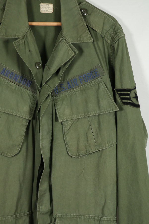 Real 2nd Model Jungle Fatigue Jacket SMALL-REGULAR with USAF patch, retrofitted.