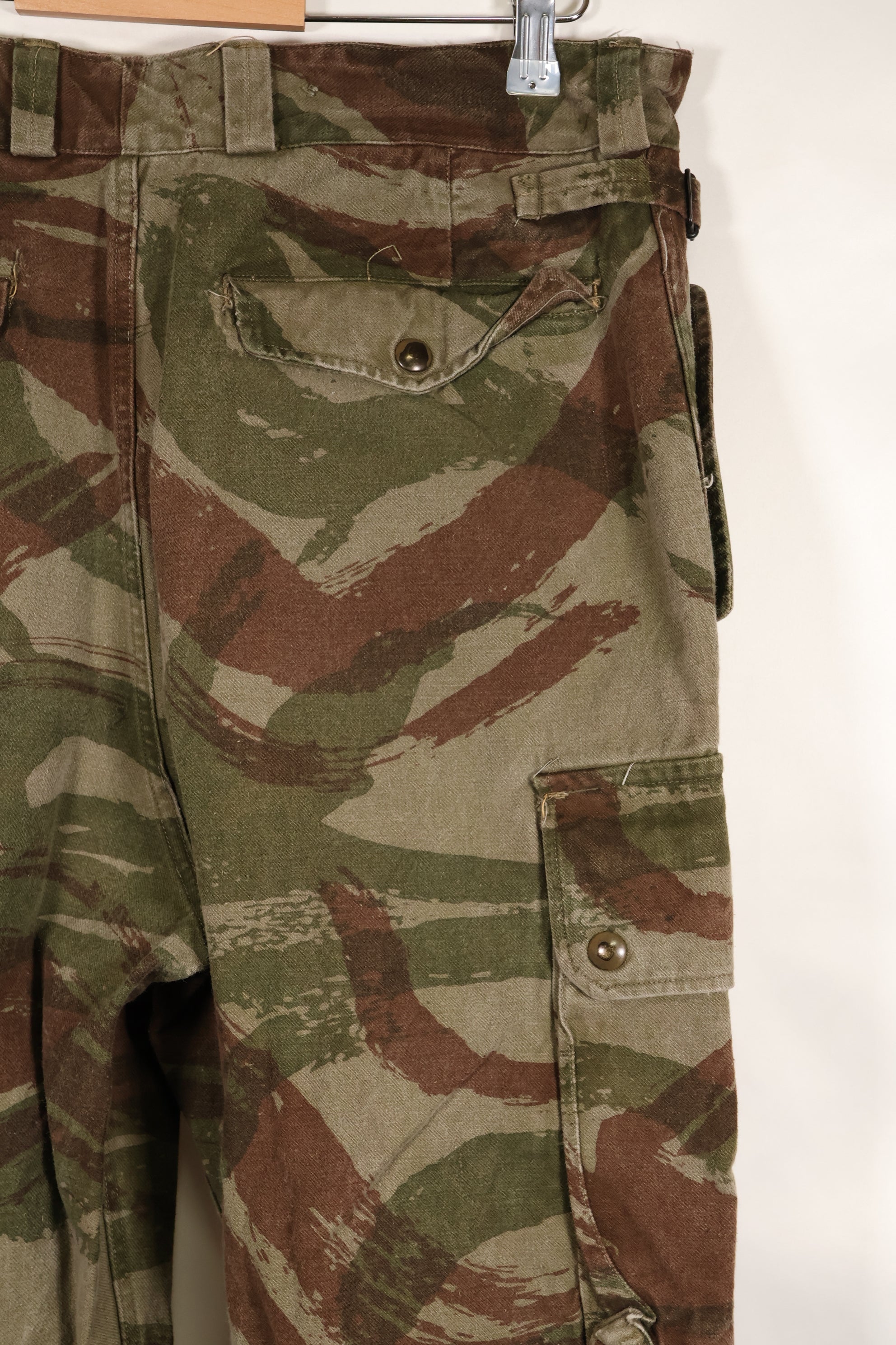 1950s-60s French Army TAP 47/53 pattern lizard camouflage pants, used.