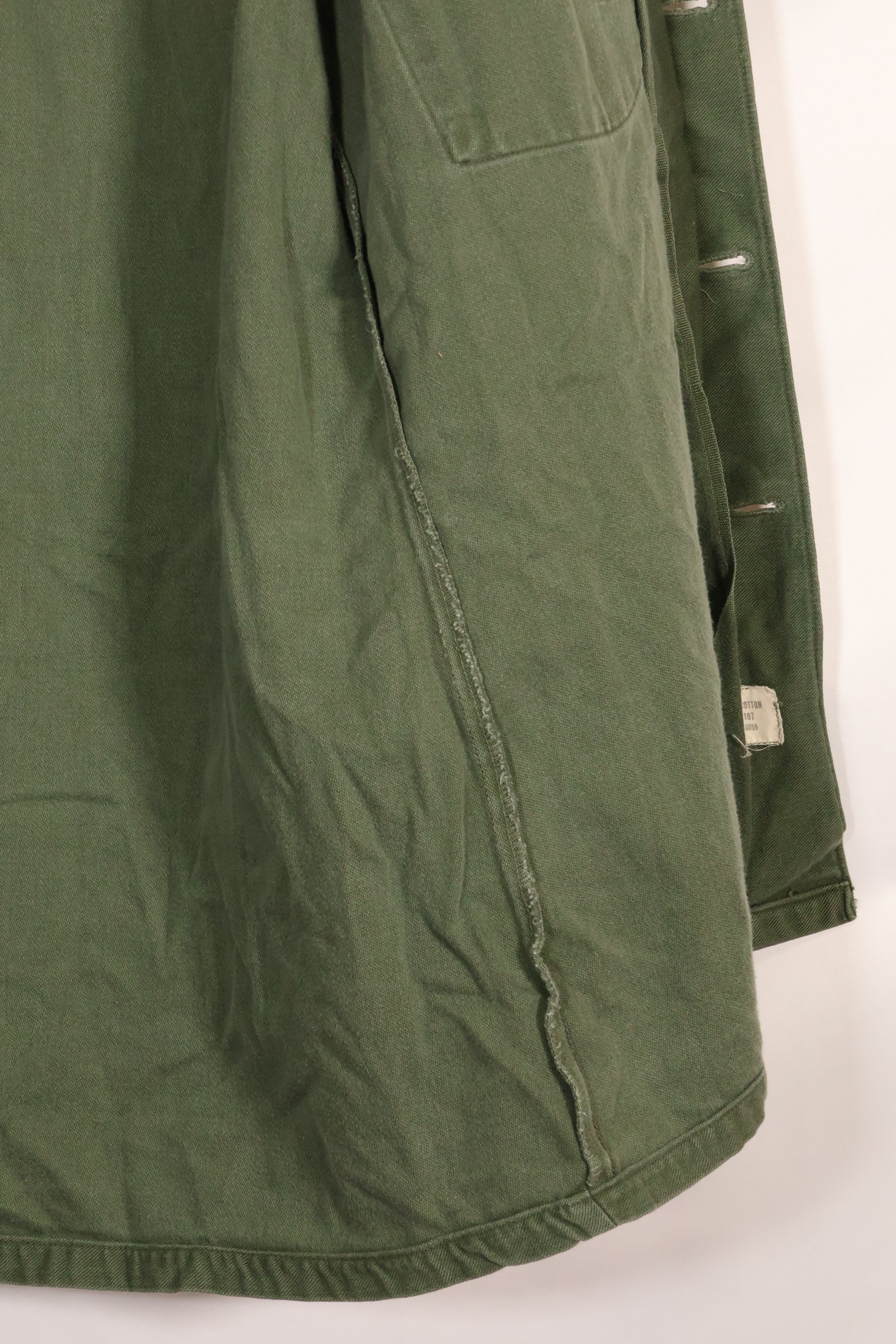 1967 Contract US Navy OG-107 Utility Shirt Engineering Corps SEABEES Identical Owner A