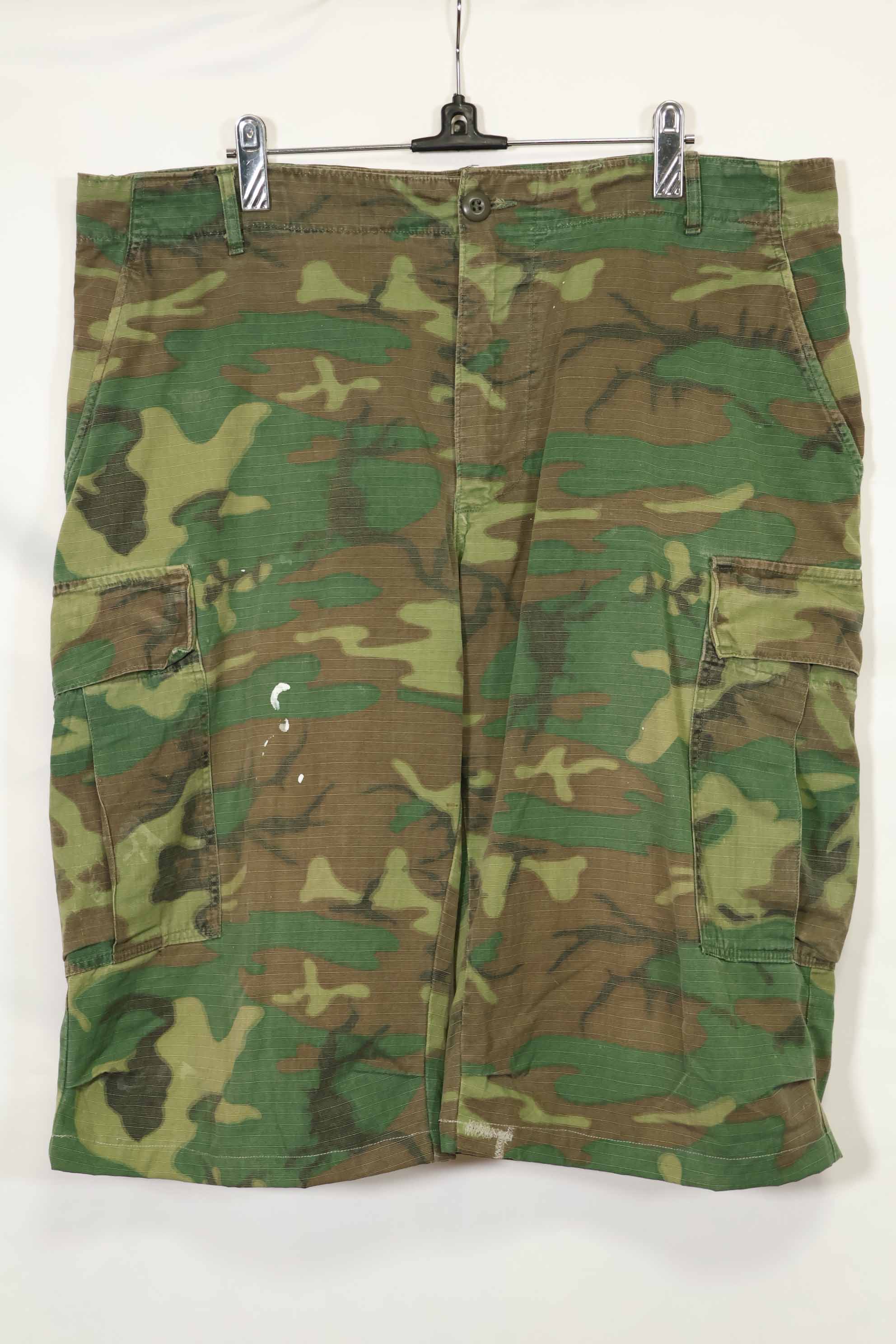 1968 Contract Ripstop Fabric US Army ERDL Camouflage Fatigue Pants Shorts L-R