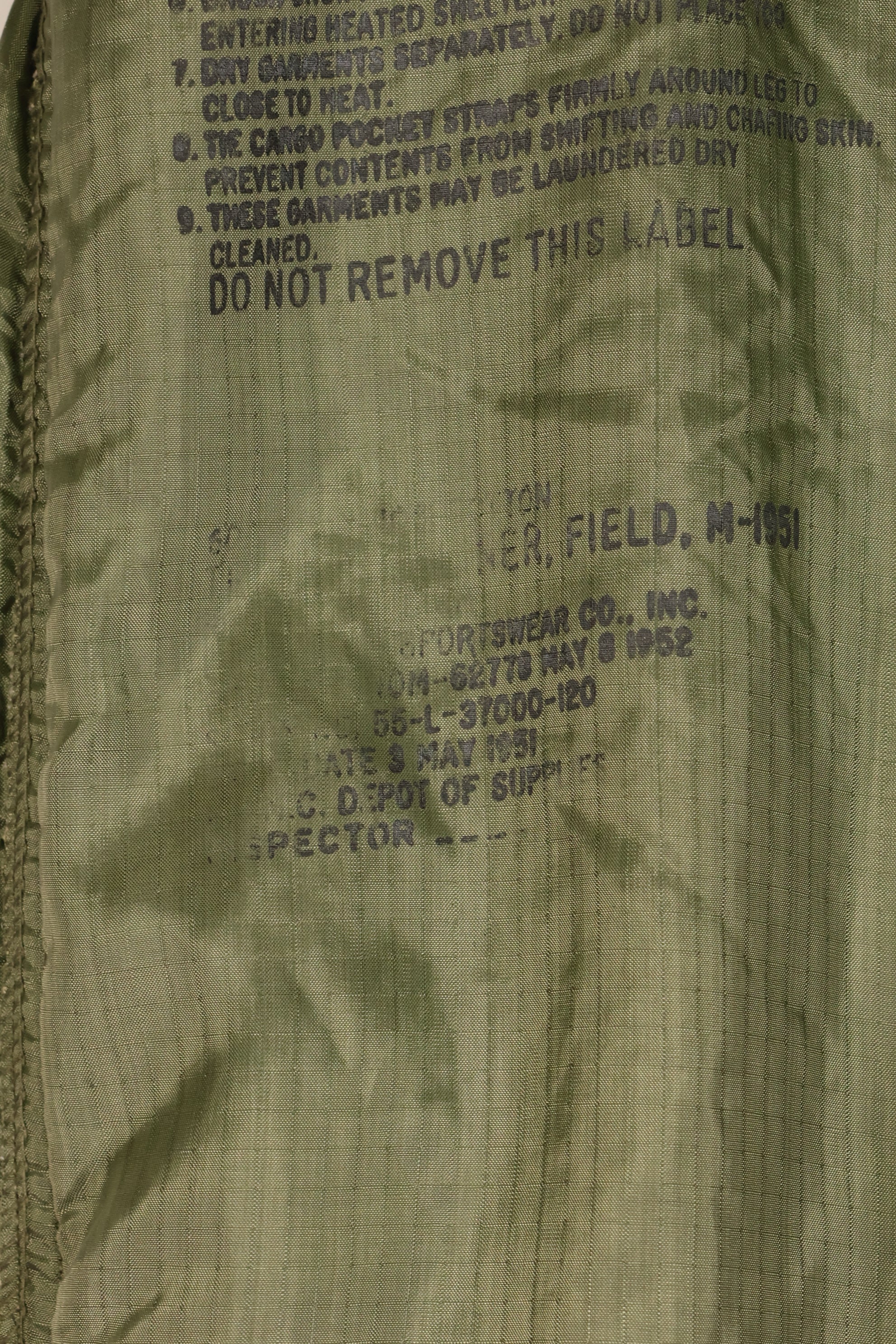 Early 1950s, M-R, M-1951, Arctic Shell Pants, Overpants, with Liner, Used